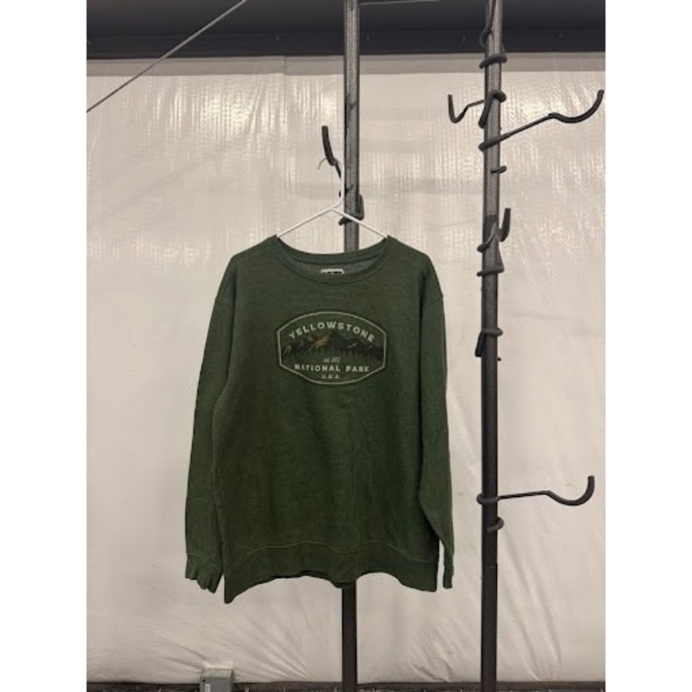 Yellowstone National Park Sweatshirt - League Triblend - Heather Green - M XL